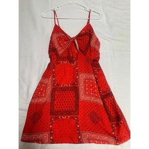 Orange Bandana Mini Dress